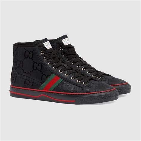 gucci high tops all black|black gucci high top men's.